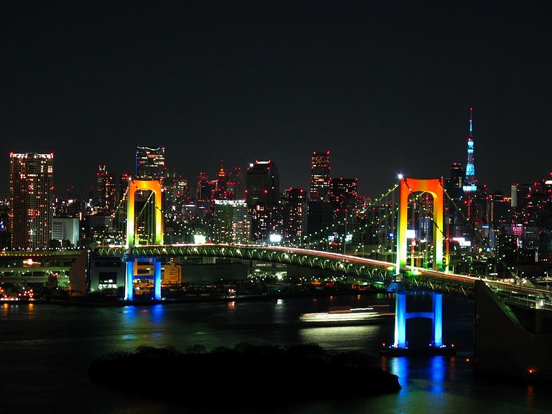 Puente iluminado Odaiba